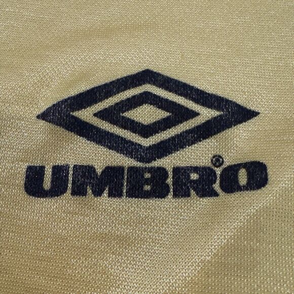 Vintage Umbro Soccer Jersey Football Shirt Sz XL Yellow 80s Made In USA #12 - Picture 9 of 10